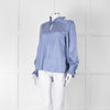 Dea Kudibal Cornflower Blue Ruffled Silk Blouse