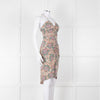 Veronica Beard Cream Tan Turquoise Paisley Halter Mini Dress