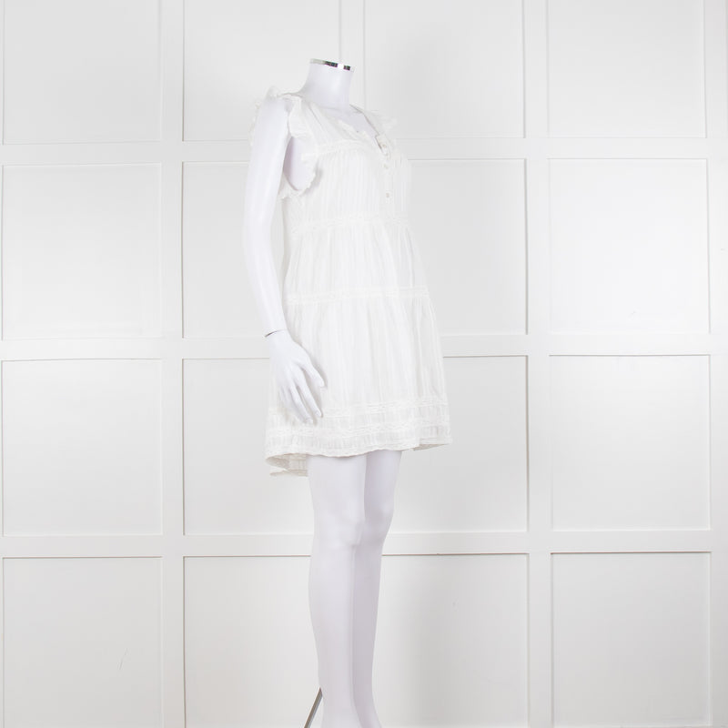 Melissa Odabash Cream Cotton Tiered Mini Sun Dress