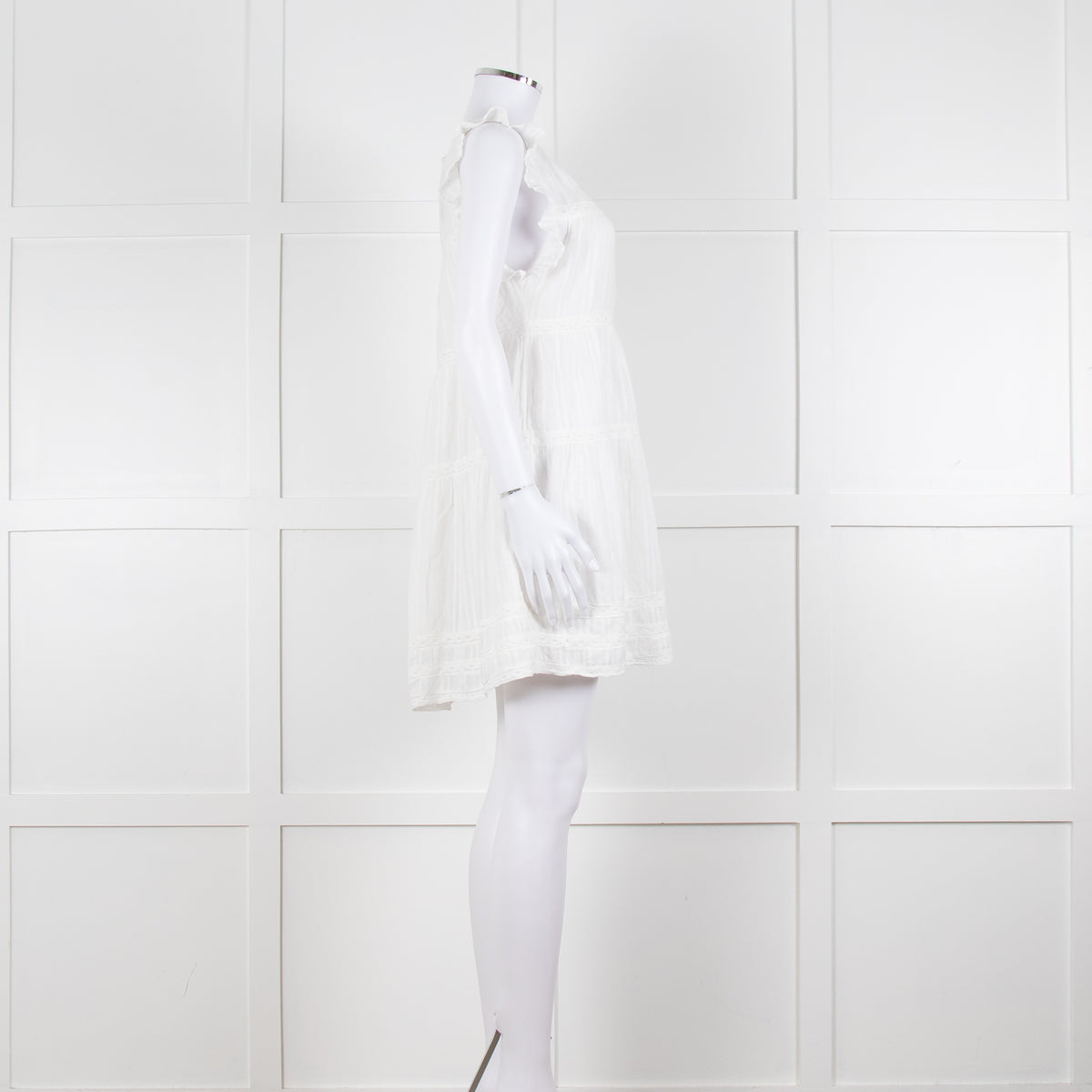 Melissa Odabash Cream Cotton Tiered Mini Sun Dress