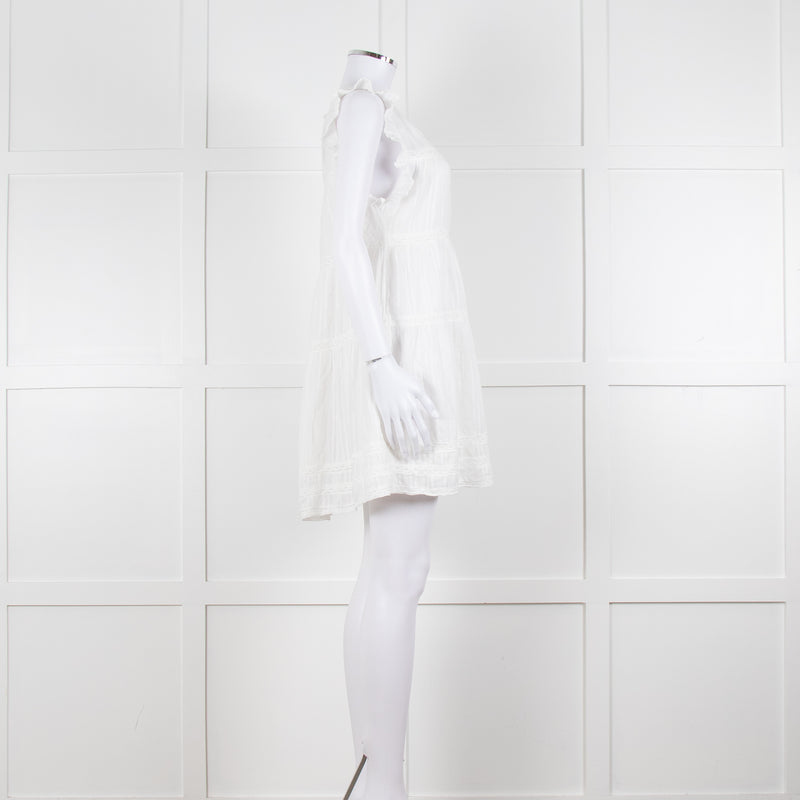 Melissa Odabash Cream Cotton Tiered Mini Sun Dress
