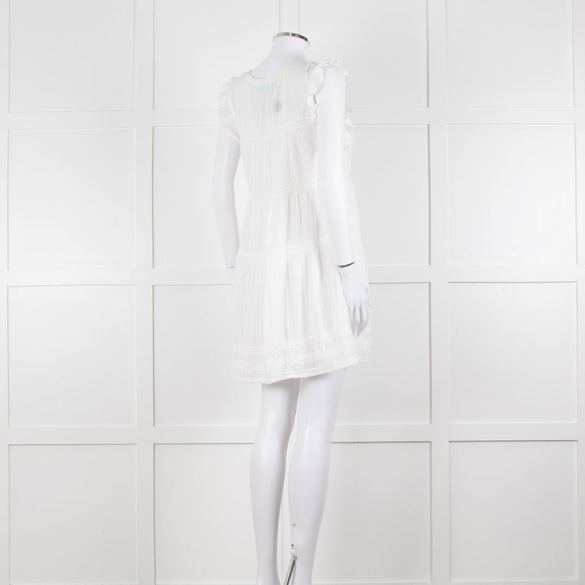 Melissa Odabash Cream Cotton Tiered Mini Sun Dress