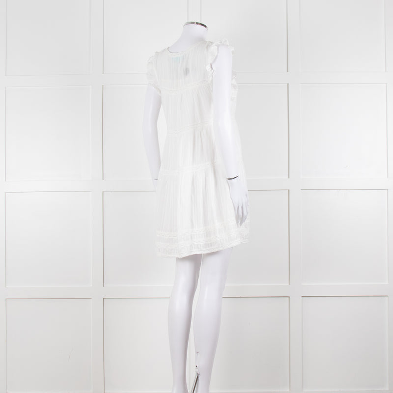 Melissa Odabash Cream Cotton Tiered Mini Sun Dress