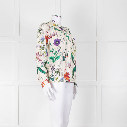 Munthe Cream Floral Silk Blouse