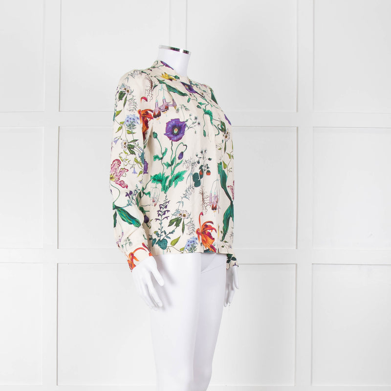 Munthe Cream Floral Silk Blouse
