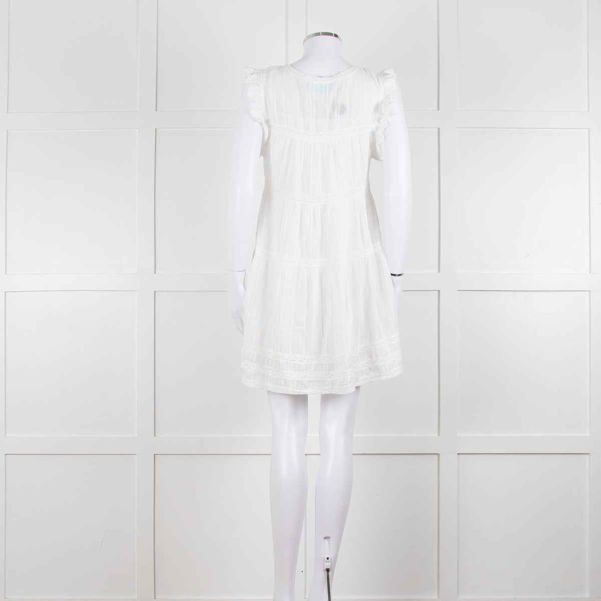 Melissa Odabash Cream Cotton Tiered Mini Sun Dress