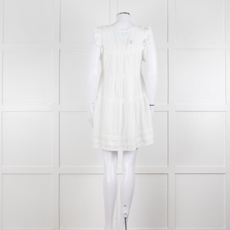 Melissa Odabash Cream Cotton Tiered Mini Sun Dress