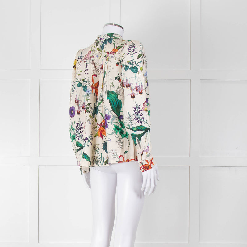 Munthe Cream Floral Silk Blouse