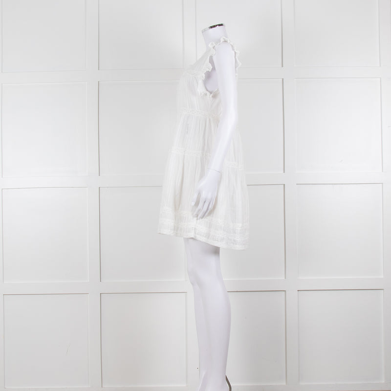 Melissa Odabash Cream Cotton Tiered Mini Sun Dress