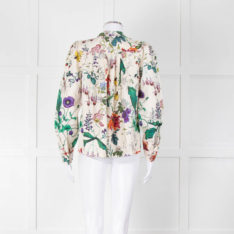 Munthe Cream Floral Silk Blouse