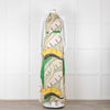 Juan D Dios Cream Green Botanical Print Halter Maxi Dress