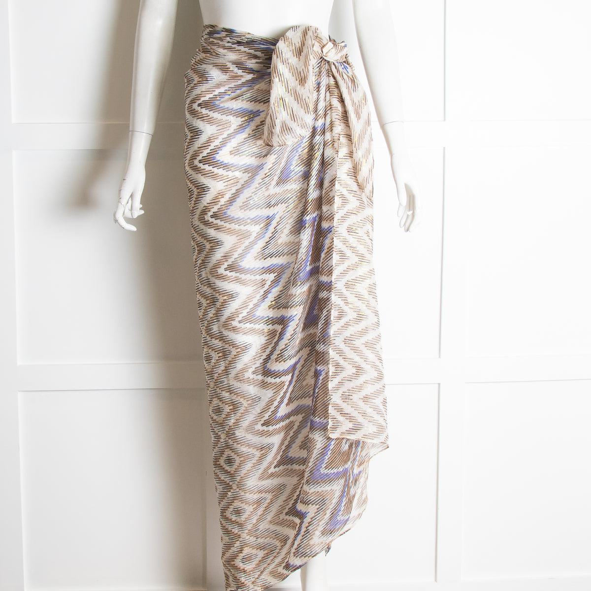 Gottex Brown & Blue Patterned Sarong