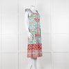 Alice + Olivia Pale Blue Coral Pink Green Floral Cap Sleeve Dress