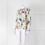 Munthe Cream Floral Silk Blouse