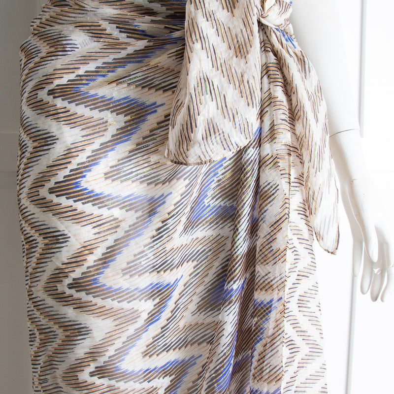 Gottex Brown & Blue Patterned Sarong