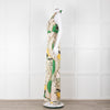 Juan D Dios Cream Green Botanical Print Halter Maxi Dress