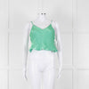 Victoria Beckham Green Shimmery Cropped Camisole