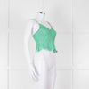 Victoria Beckham Green Shimmery Cropped Camisole