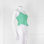 Victoria Beckham Green Shimmery Cropped Camisole