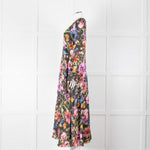 Jane Atelier Black Oversized Floral Midi Dress with Button Cuffs