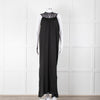 See The Sea Black Cage Neck 100% Silk Maxi Dress
