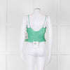 Victoria Beckham Green Shimmery Cropped Camisole