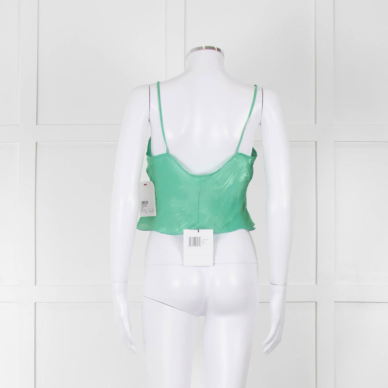 Victoria Beckham Green Shimmery Cropped Camisole