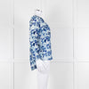 Mercy Delta Pale Blue Dark Blue Print Long Sleeve Silk Top