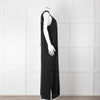 See The Sea Black Cage Neck 100% Silk Maxi Dress