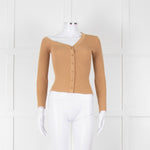 Staud Tan Off The Shoulder Cardigan
