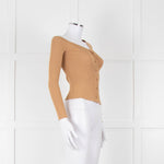 Staud Tan Off The Shoulder Cardigan