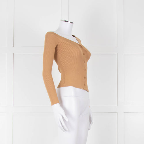 Staud Tan Off The Shoulder Cardigan