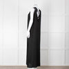 See The Sea Black Cage Neck 100% Silk Maxi Dress