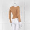 Staud Tan Off The Shoulder Cardigan