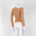 Staud Tan Off The Shoulder Cardigan