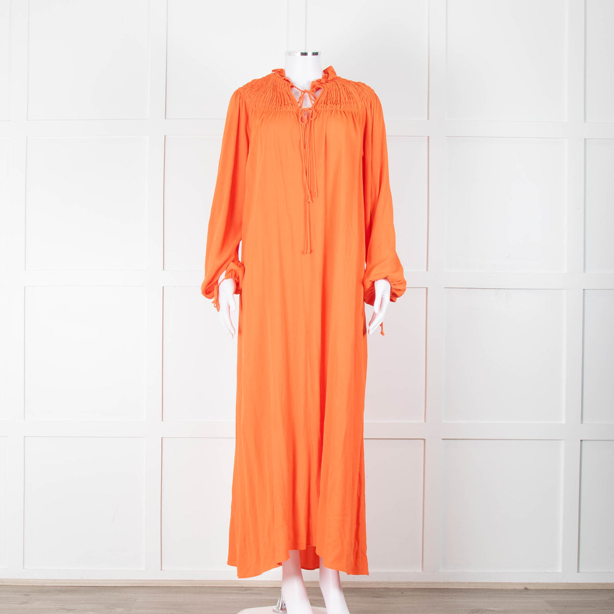 Three Graces Orange Maxi Peasant Dress