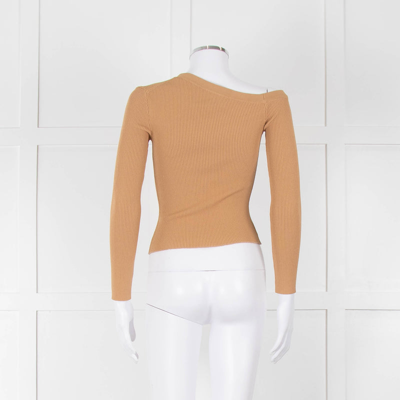Staud Tan Off The Shoulder Cardigan