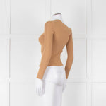 Staud Tan Off The Shoulder Cardigan