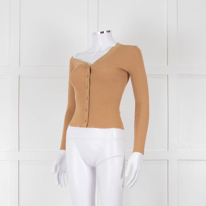 Staud Tan Off The Shoulder Cardigan