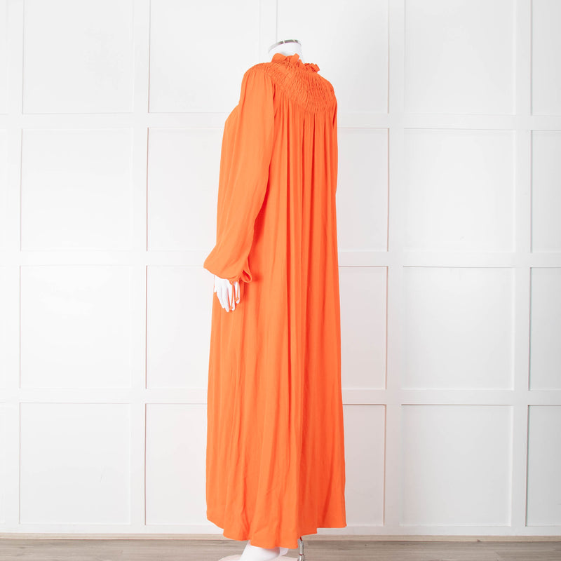 Three Graces Orange Maxi Peasant Dress
