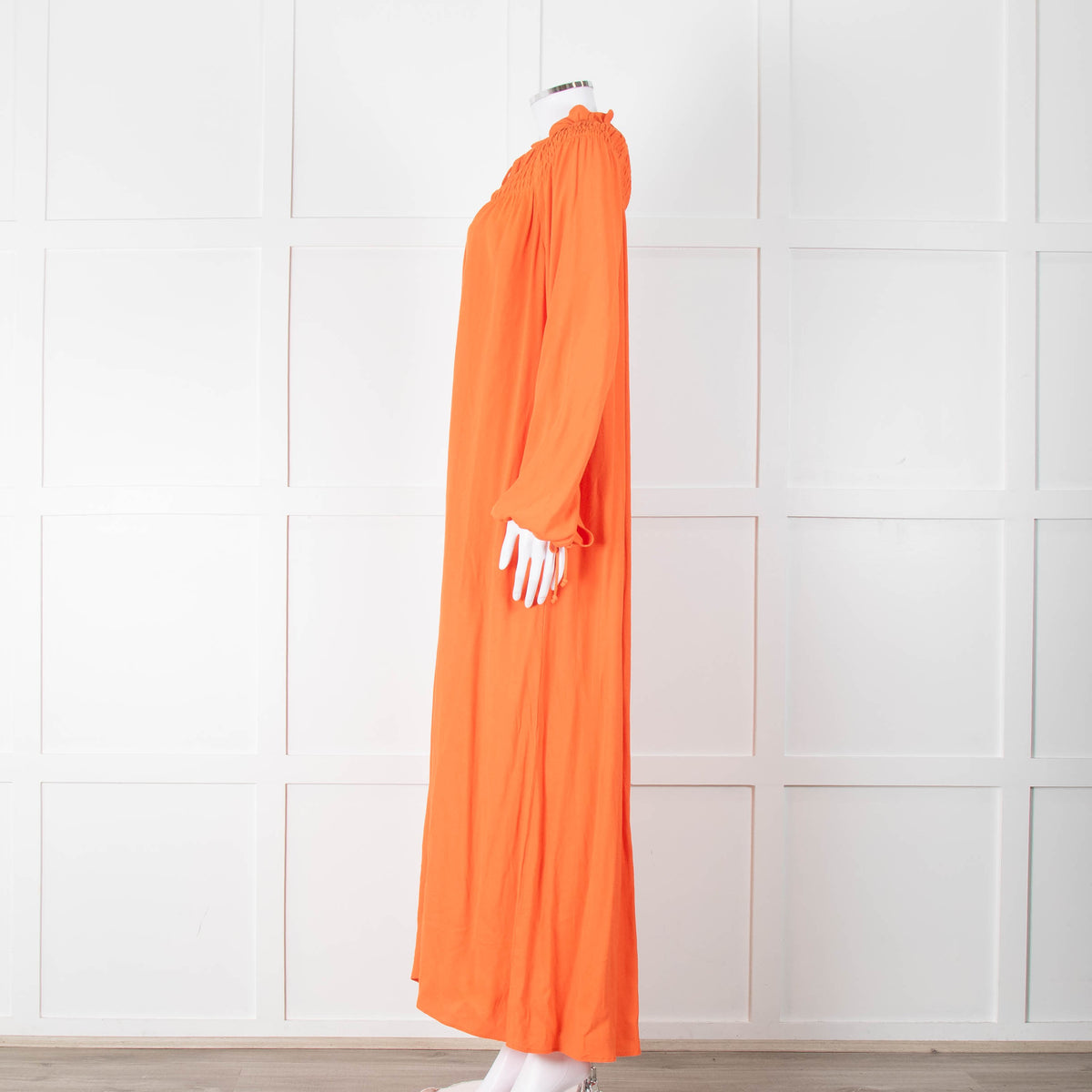 Three Graces Orange Maxi Peasant Dress