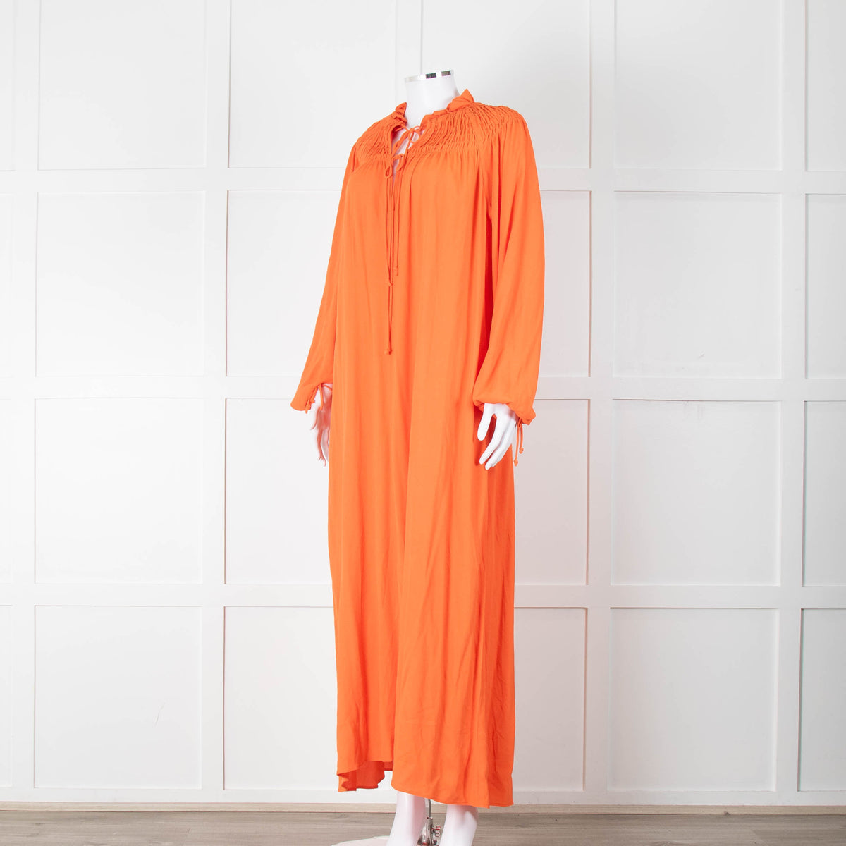 Three Graces Orange Maxi Peasant Dress
