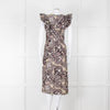 Isabel Marant Etoile Black Pale Green Paisley Frill Shoulder Detail