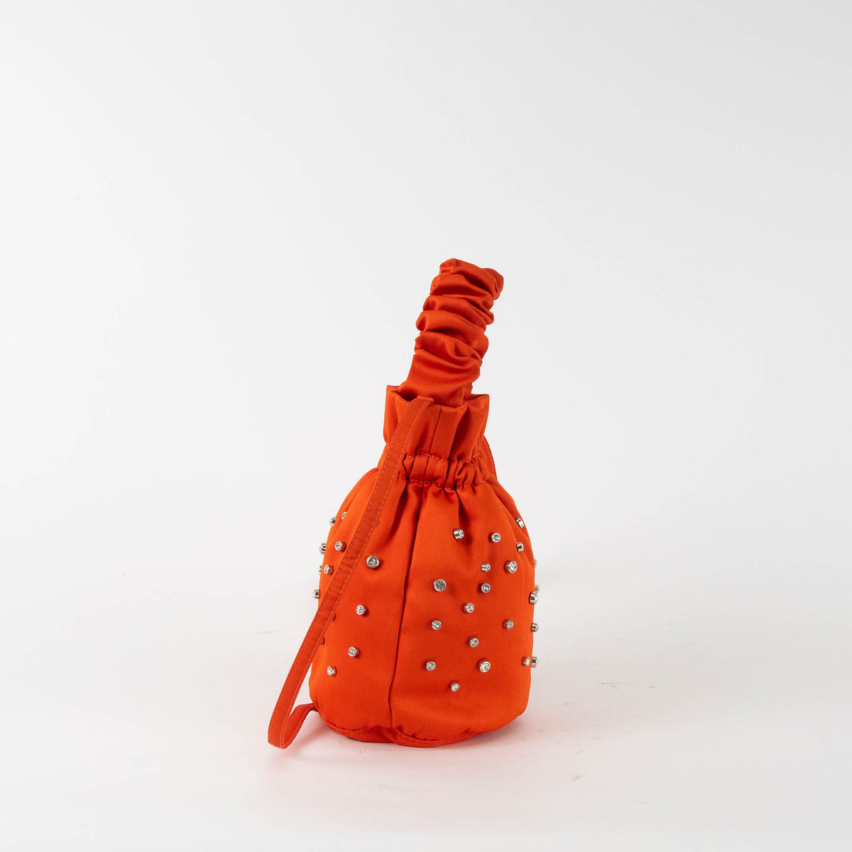 Ganni Orange Diamante Mini Pouch Shoulder Bag
