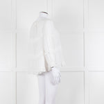 Isabel Marant Etoile White Frill Trim Cotton Long Sleeve Top