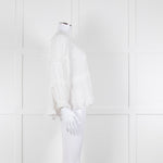 Isabel Marant Etoile White Frill Trim Cotton Long Sleeve Top