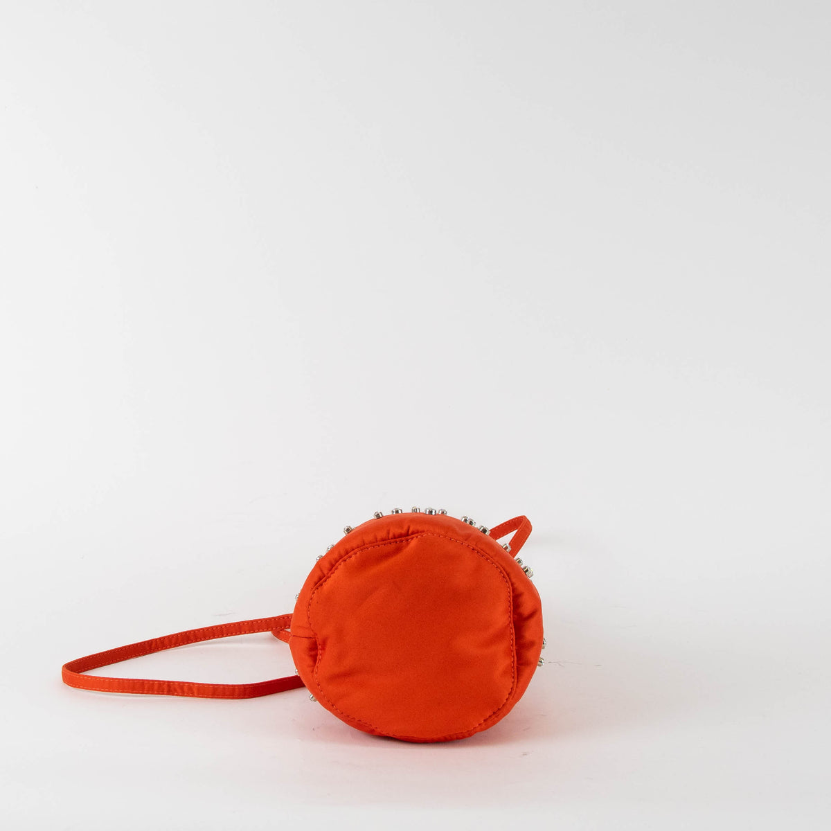 Ganni Orange Diamante Mini Pouch Shoulder Bag