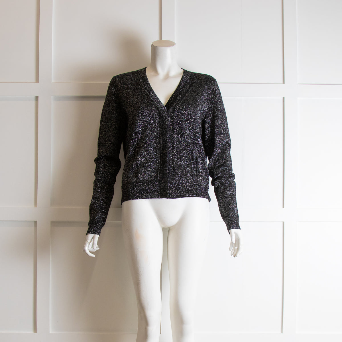 Diane Von Furstenberg Black Sparkle Cardigan
