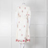 MABE Cream Floral Embroidery Midi Dress