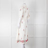 MABE Cream Floral Embroidery Midi Dress